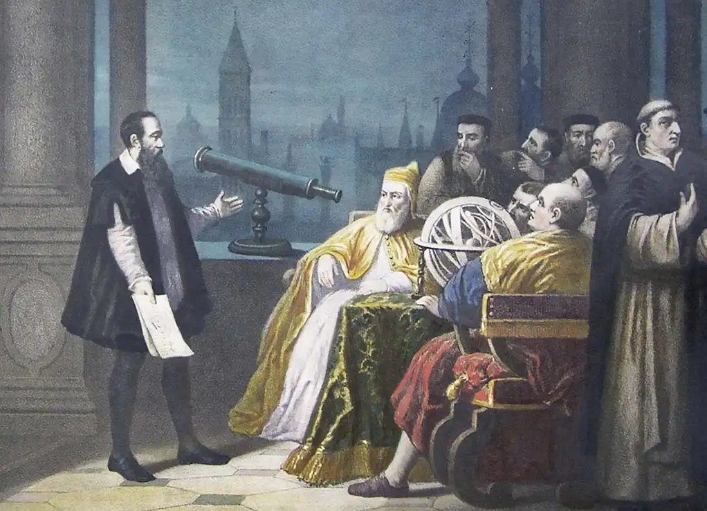 [Source: Galileo Demonstrating the Telescope, H.J. Detouche.